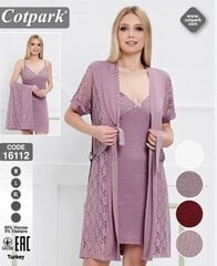 Комплект из рубашки и халата COTPARK,  Розовый  цена и информация | Женские пижамы, ночнушки | pigu.lt
