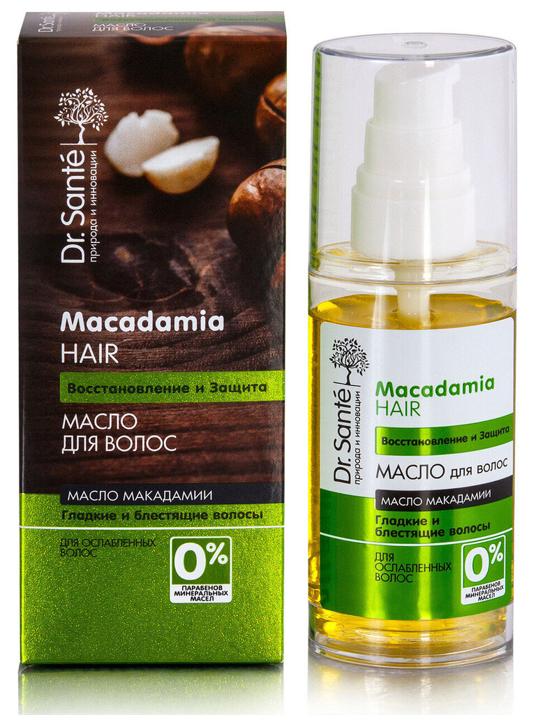 Plaukų aliejus Dr.Sante Macadamia, 50 ml цена и информация | Priemonės plaukų stiprinimui | pigu.lt