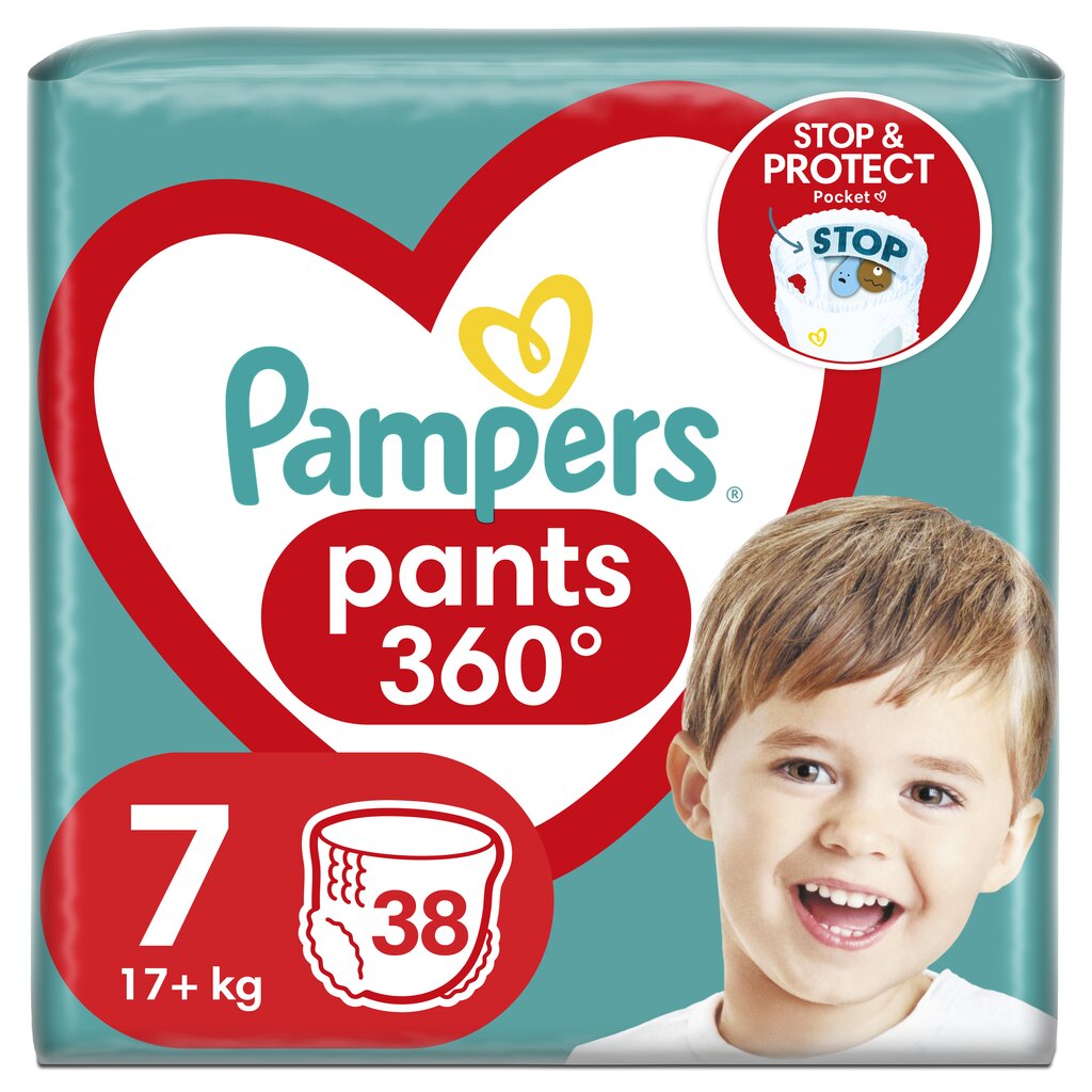 Sauskelnės-kelnaitės PAMPERS Pants Jumbo Pack 7 dydis (17+ kg), 38 vnt. цена и информация | Sauskelnės | pigu.lt