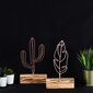 Medinių dekoracijų rinkinys Cactus Feather, bronzinės spalvos цена и информация | Interjero detalės | pigu.lt