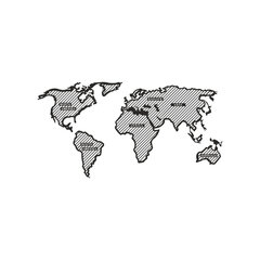Metalinė sienos dekoracija World Map In The Stripes kaina ir informacija | Interjero detalės | pigu.lt