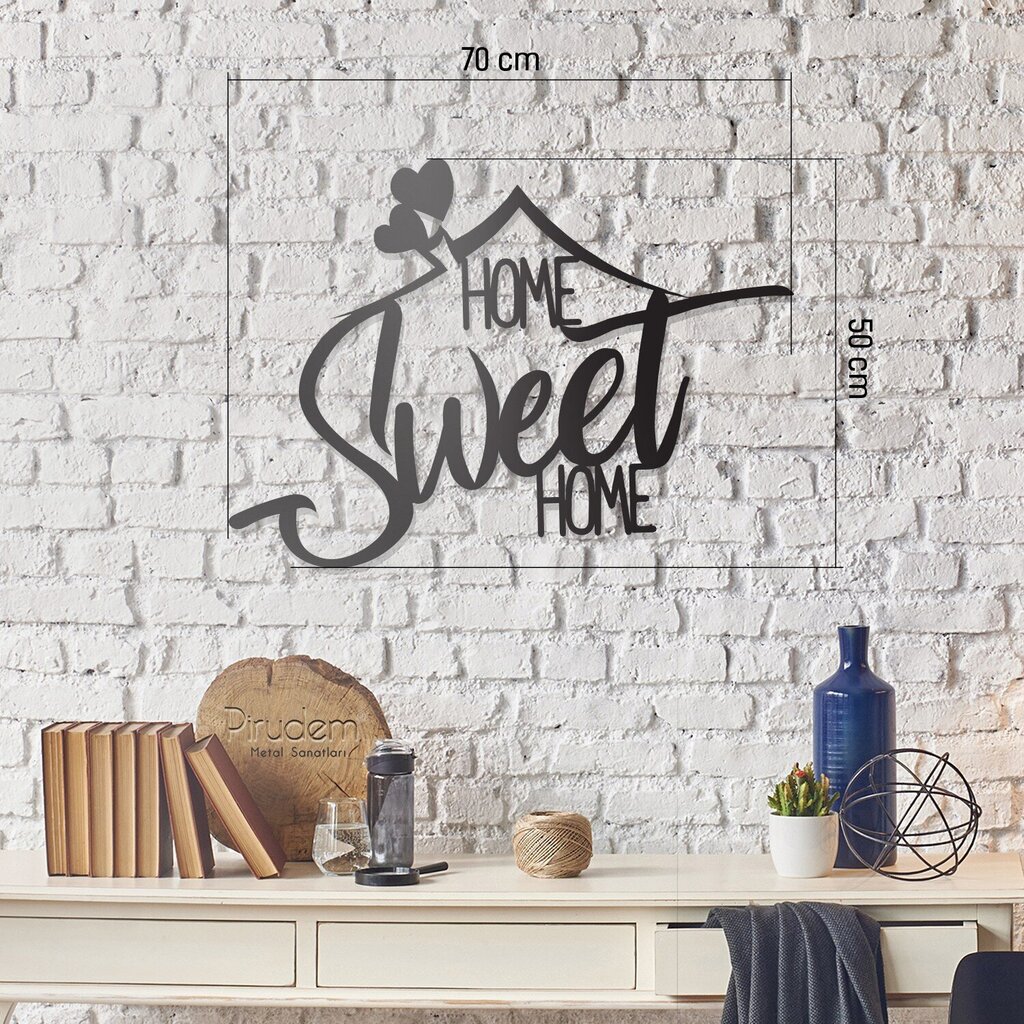 Metalinė sienos dekoracija Home Sweet Home kaina ir informacija | Interjero detalės | pigu.lt