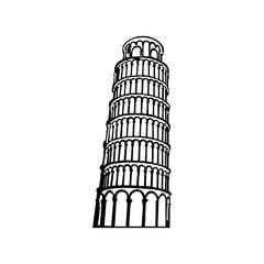 Metalinė sienų dekoracija Pisa Tower, 27.5x70 cm kaina ir informacija | Interjero detalės | pigu.lt