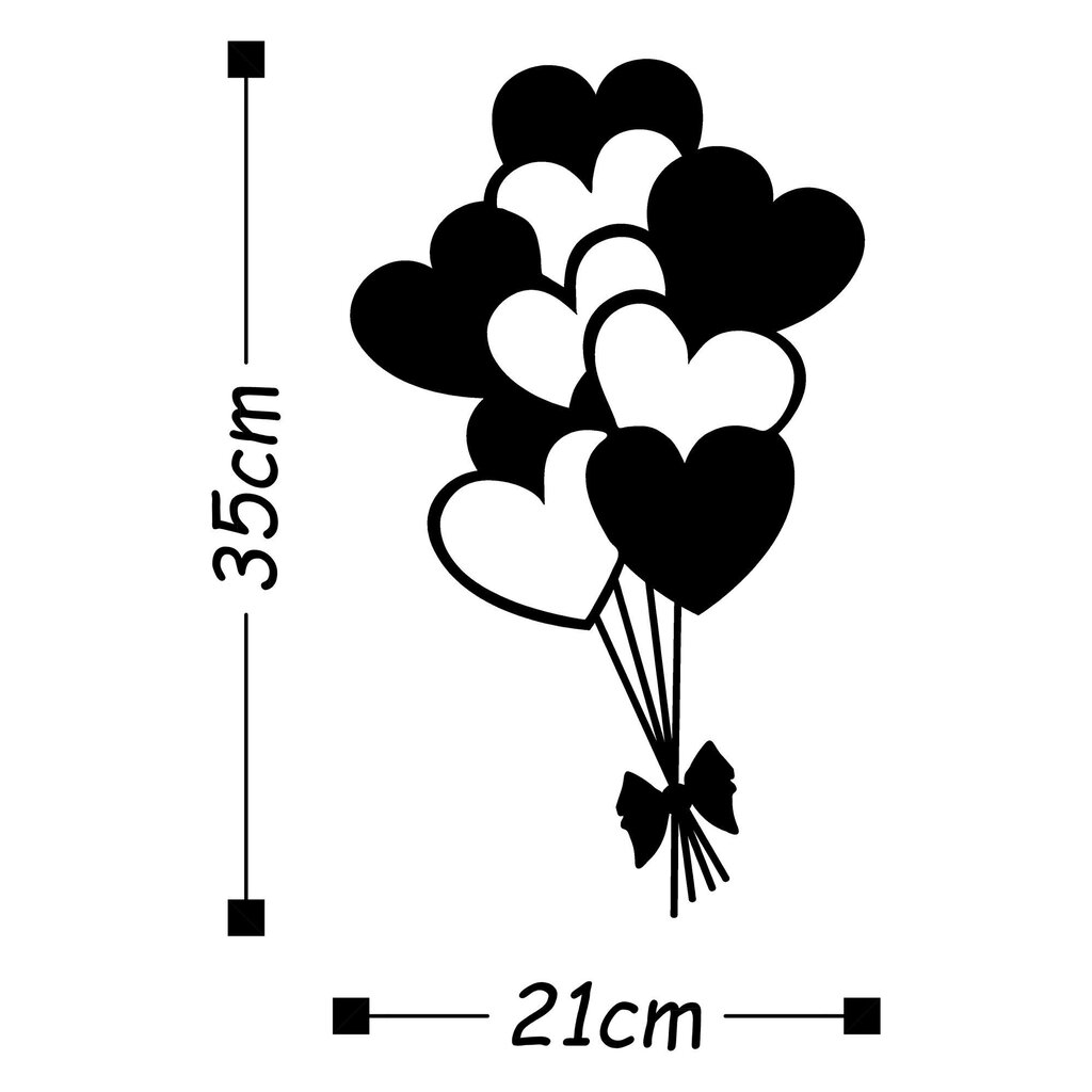 Metalinė sienos dekoracija Balloons цена и информация | Interjero detalės | pigu.lt