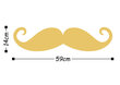 Metalinė sienų dekoracija Mustache Gold, 59x14 cm kaina ir informacija | Interjero detalės | pigu.lt