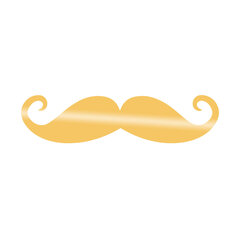 Metalinė sienų dekoracija Mustache Gold, 59x14 cm kaina ir informacija | Interjero detalės | pigu.lt