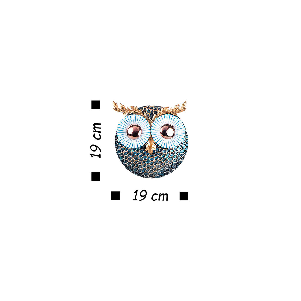 Metalinė sienų dekoracija Owl 3 Copper, 19x19 cm kaina ir informacija | Interjero detalės | pigu.lt