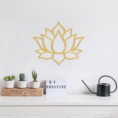Metalinė sienų dekoracija Lotus Flower 1 Gold, 50x43 cm kaina ir informacija | Interjero detalės | pigu.lt