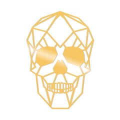 Metalinė sienų dekoracija Skull Gold, 50x35 cm kaina ir informacija | Interjero detalės | pigu.lt