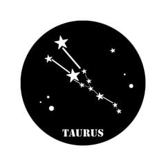 Metalinė sienų dekoracija Taurus Horoscope Black, 48x48 cm kaina ir informacija | Interjero detalės | pigu.lt