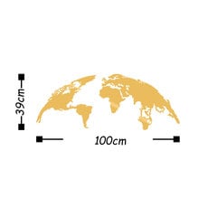 Metalinė sienos dekoracija World Map kaina ir informacija | Interjero detalės | pigu.lt