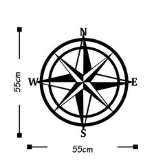 Металлическое украшение на стену Compass цена и информация | Детали интерьера | pigu.lt