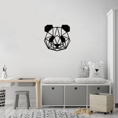 Metalinė sienų dekoracija Panda Black, 50x50 cm kaina ir informacija | Interjero detalės | pigu.lt