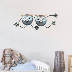 Metalinė sienų dekoracija Owl 3, 77x28 cm kaina ir informacija | Interjero detalės | pigu.lt