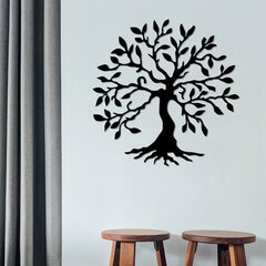 Metalinė sienų dekoracija Tree 3, 60x60 cm kaina ir informacija | Interjero detalės | pigu.lt