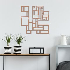 Metalinė sienų dekoracija Squares Copper, 50x50 cm kaina ir informacija | Interjero detalės | pigu.lt