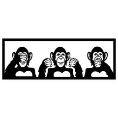 Metalinė sienų dekoracija Three Monkeys L, 100x36 cm kaina ir informacija | Interjero detalės | pigu.lt