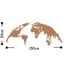 Metalinė sienos dekoracija World Map kaina ir informacija | Interjero detalės | pigu.lt