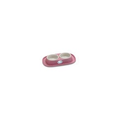 Comfy dvigubas dubenėlis Smart Clean 2x230 ml, rožinis kaina ir informacija | Dubenėliai, dėžės maistui | pigu.lt