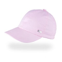 TuTu хлопковая одинарная шапка с козырьком для девочек, розовая цена и информация | Шапки, перчатки, шарфы для девочек | pigu.lt