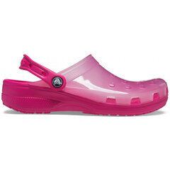 Šlepetės moterims Crocs™ Classic Translucent Clog 135067, rožinės kaina ir informacija | Šlepetės moterims | pigu.lt