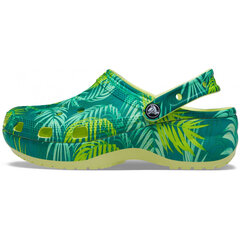 Šlepetės moterims Crocs™ Classic Platform Tropical Clog 135191, žalios kaina ir informacija | Šlepetės moterims | pigu.lt