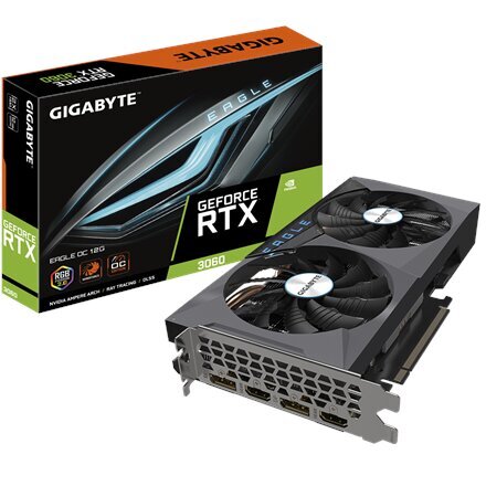 Gigabyte GV-N3060EAGLE OC-12GD 2.0 kaina ir informacija | Vaizdo plokštės (GPU) | pigu.lt