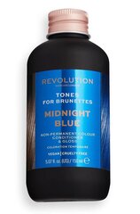 Pusiau ilgalaikiai plaukų dažai brunetėms Revolution Haircare London Tones For Brunettes, 150 ml, Midnight Blue kaina ir informacija | Plaukų dažai | pigu.lt