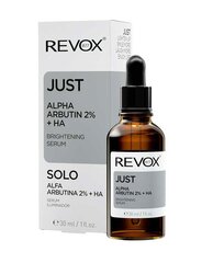 Šviesinamasis veido serumas Revox Just Alpha Arbutin 2% + HA 30 ml kaina ir informacija | Veido aliejai, serumai | pigu.lt