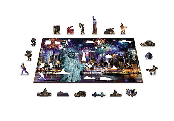 Medinė dėlionė Naktinis Niujorkas, 400 detalės kaina ir informacija | Dėlionės (puzzle) | pigu.lt