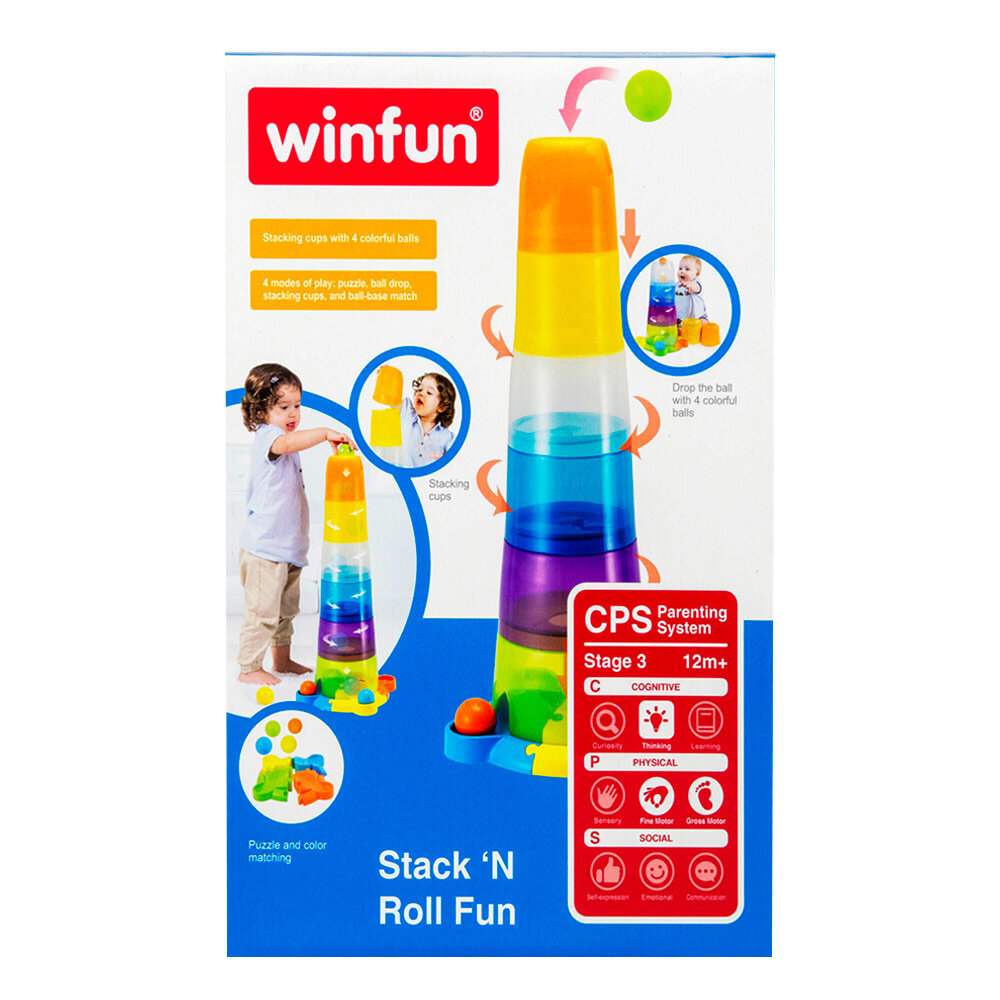 Piramidė su kamuoliuku WinFun, 12m+ kaina ir informacija | Žaislai kūdikiams | pigu.lt