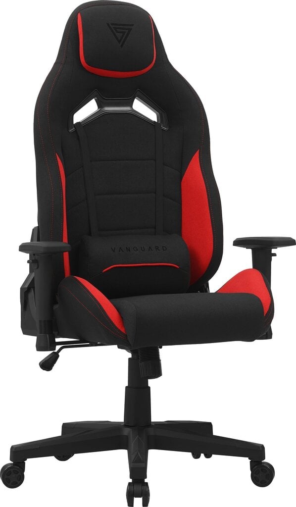 Žaidimų kėdė Sense7 Vanguard, gobelenas, juoda/raudona цена и информация | Biuro kėdės | pigu.lt