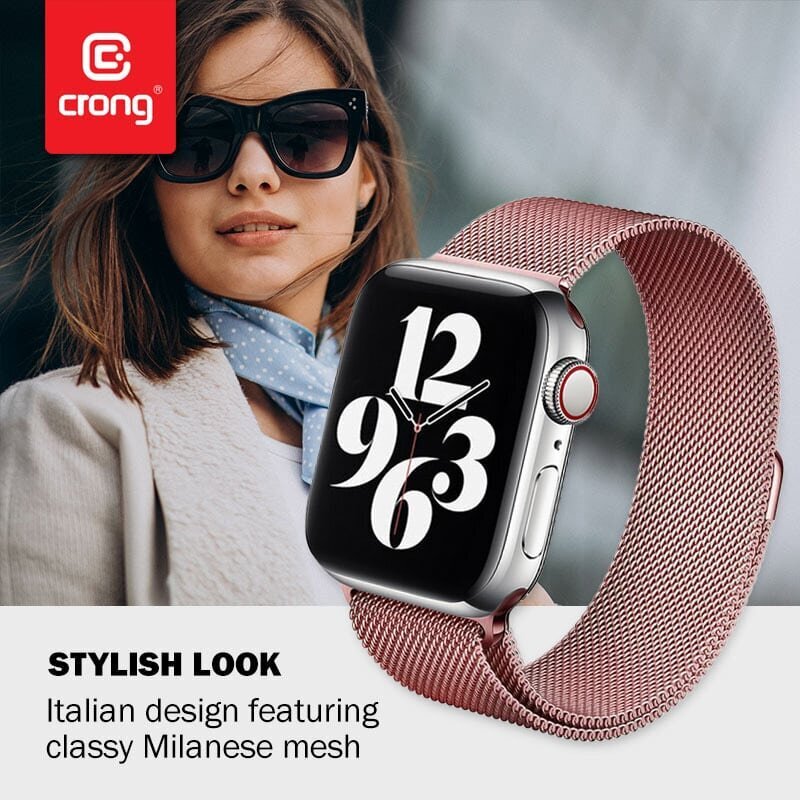 Crong Milano Pink kaina ir informacija | Išmaniųjų laikrodžių ir apyrankių priedai | pigu.lt