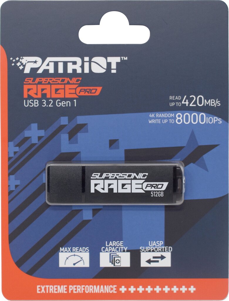 Patriot Supersonic 512GB USB 3.2 kaina ir informacija | USB laikmenos | pigu.lt