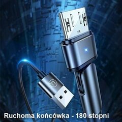 Kabel USB Usams USAMS Kabel pleciony obrotowy U60 2A microUSB czarny/black 1m SJ478USB01 (US-SJ478) kaina ir informacija | Laidai telefonams | pigu.lt