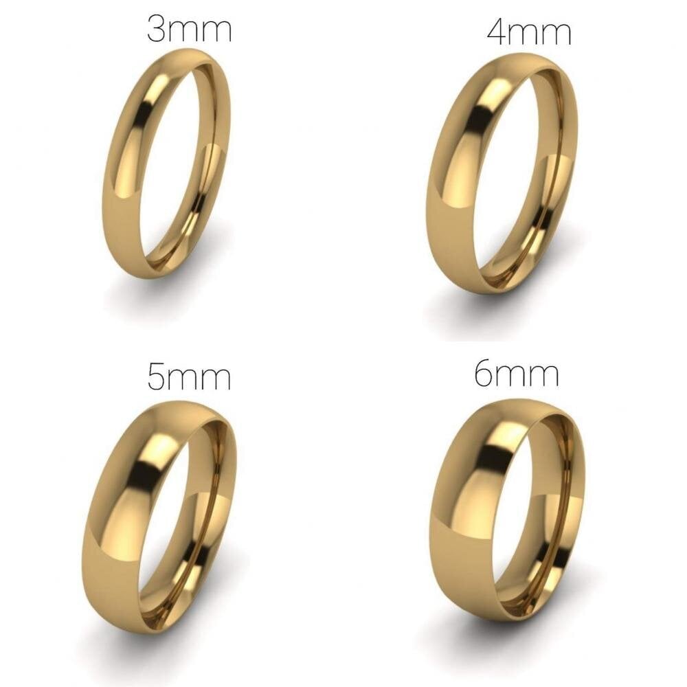 Klasikiniai geltono aukso vestuviniai žiedai 3mm kaina ir informacija | Žiedai | pigu.lt
