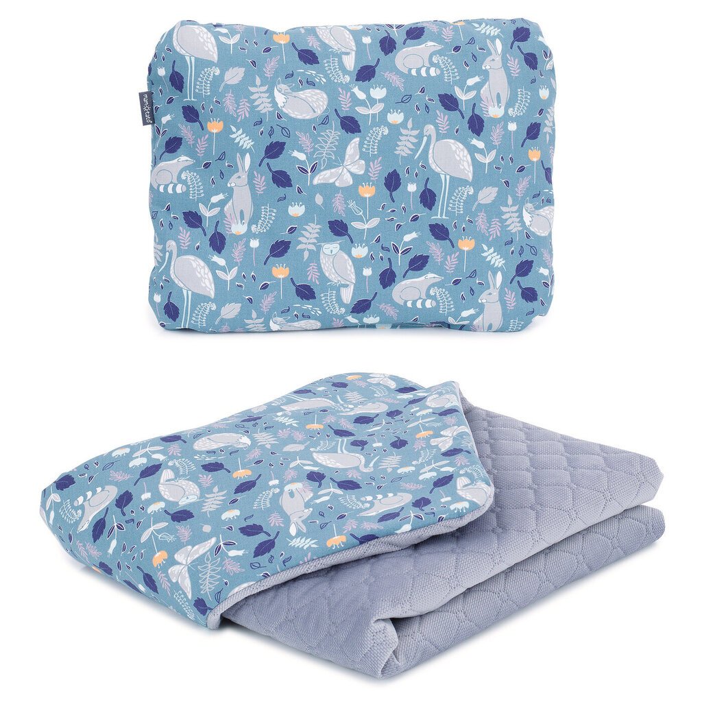 MamoTato pagalvė ir antklodė-pledas, Garniai, pilka, 75x100 цена и информация | Lovatiesės ir pledai | pigu.lt