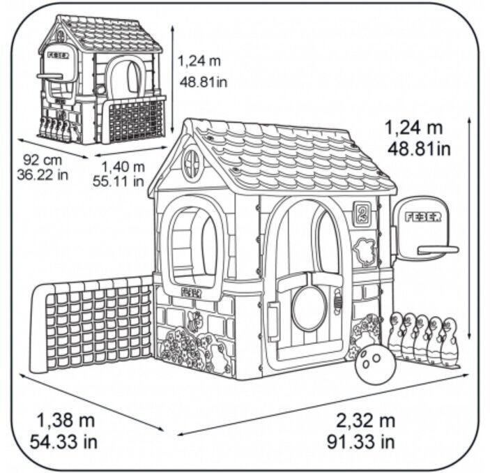 Žaidimų namelis Feber Activity House 6-in-1 цена и информация | Vaikų žaidimų nameliai | pigu.lt