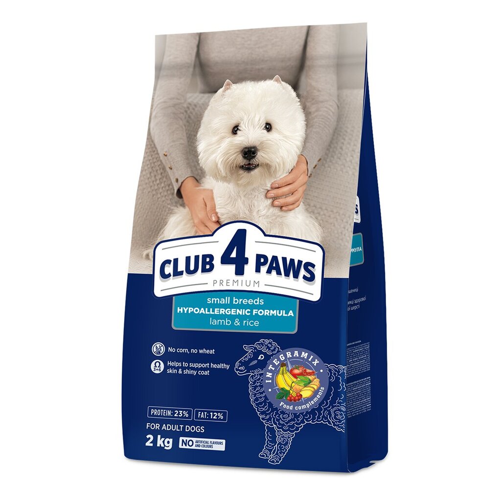 Clun 4 Paws suaugusiems mažos veislės šunims su ėriena ir ryžiais, 2 kg цена и информация | Sausas maistas šunims | pigu.lt