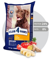 CLUB 4 PAWS Premium полнорационный сухой корм для взрослых, всех пород для контроля веса "LIGHT" , 14 кг цена и информация |  Сухой корм для собак | pigu.lt