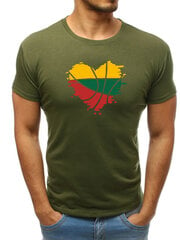 Marškinėliai vyrams Širdis JS 712005 43495, žalia kaina ir informacija | Vyriški marškinėliai | pigu.lt
