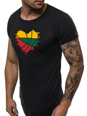 Marškinėliai vyrams Širdis JS 712005 43496, juodi kaina ir informacija | Vyriški marškinėliai | pigu.lt