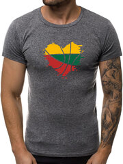 Marškinėliai vyrams Širdis JS 712005 43498, pilki kaina ir informacija | Vyriški marškinėliai | pigu.lt