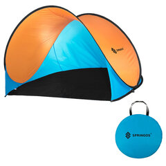 Пляжная палатка Springos POP-UP, оранжевая/синяя цена и информация | Палатки | pigu.lt