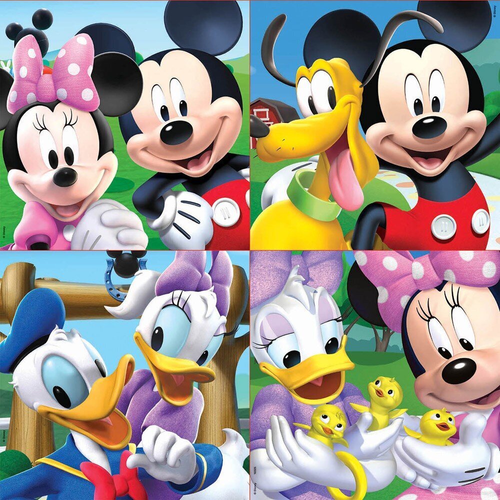 Dėlionės Educa Borras Mickey Mouse (Peliukas Mikis), 4 vnt. kaina ir informacija | Dėlionės (puzzle) | pigu.lt