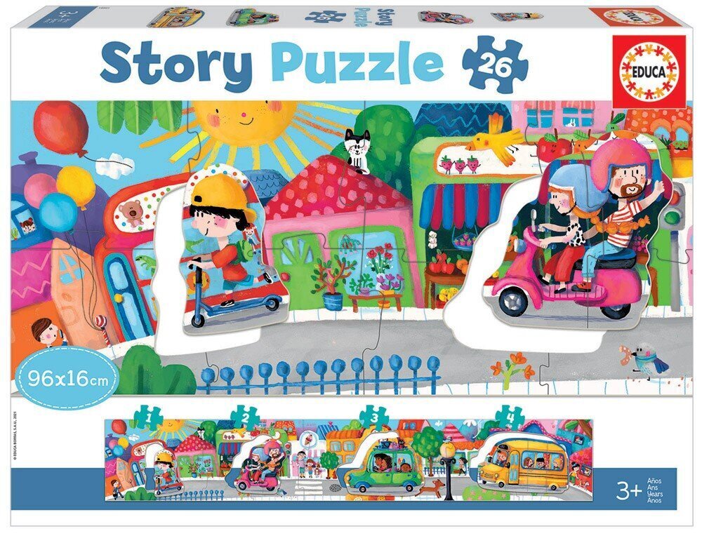 Dėlionė su transportu Educa Borras, 26 d. kaina ir informacija | Dėlionės (puzzle) | pigu.lt