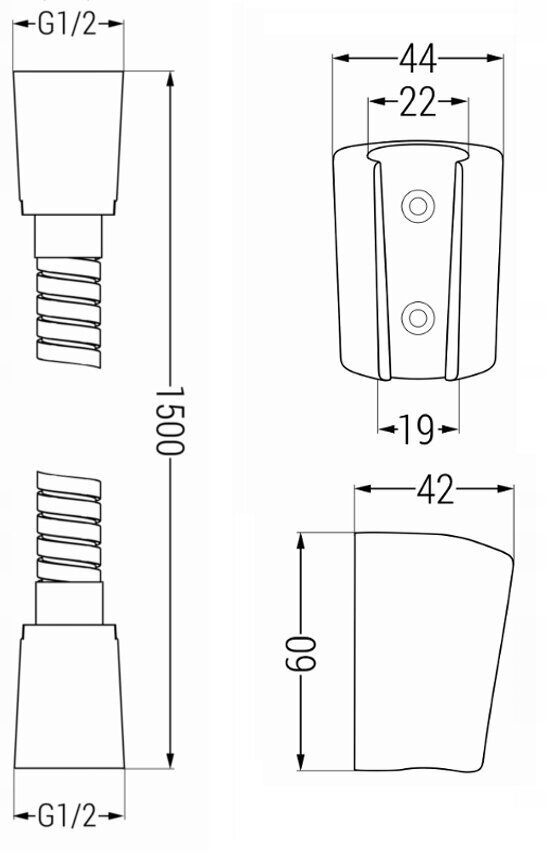 Dušo komplektas Mexen R-62, Graphite kaina ir informacija | Dušo komplektai ir panelės | pigu.lt