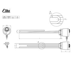 Elektrinis kaitinimo tenas vandens šildytuvams (boileriams) Eliko 3 kW, 230V kaina ir informacija | Priedai šildymo įrangai | pigu.lt