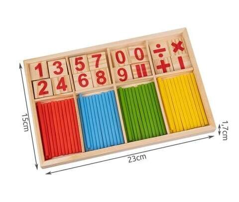 Medinis skaičiavimo rinkinys Montessori Wooden counting set kaina ir informacija | Žaislai kūdikiams | pigu.lt