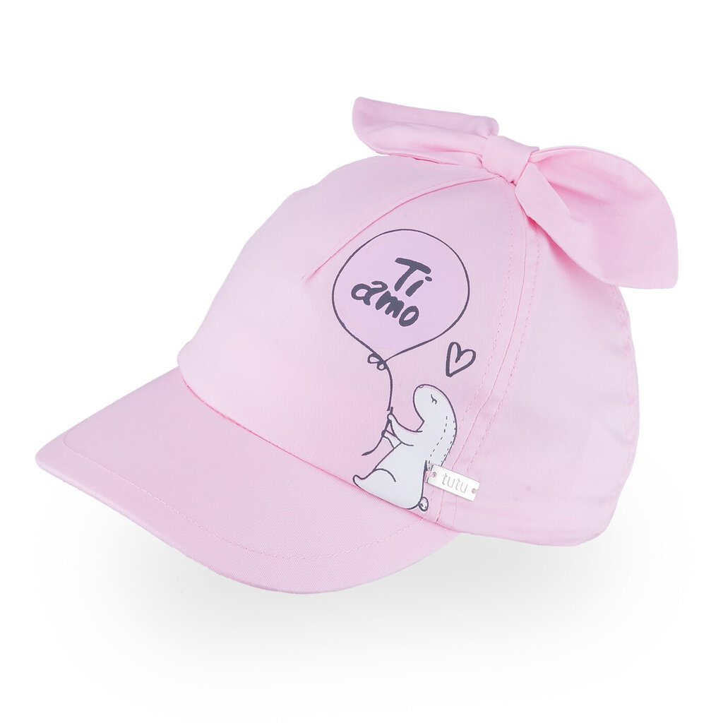 TuTu medvilninė vienguba kepurė su snapeliu mergaitėms, balta kaina ir informacija | Kepurės, pirštinės, šalikai mergaitėms | pigu.lt